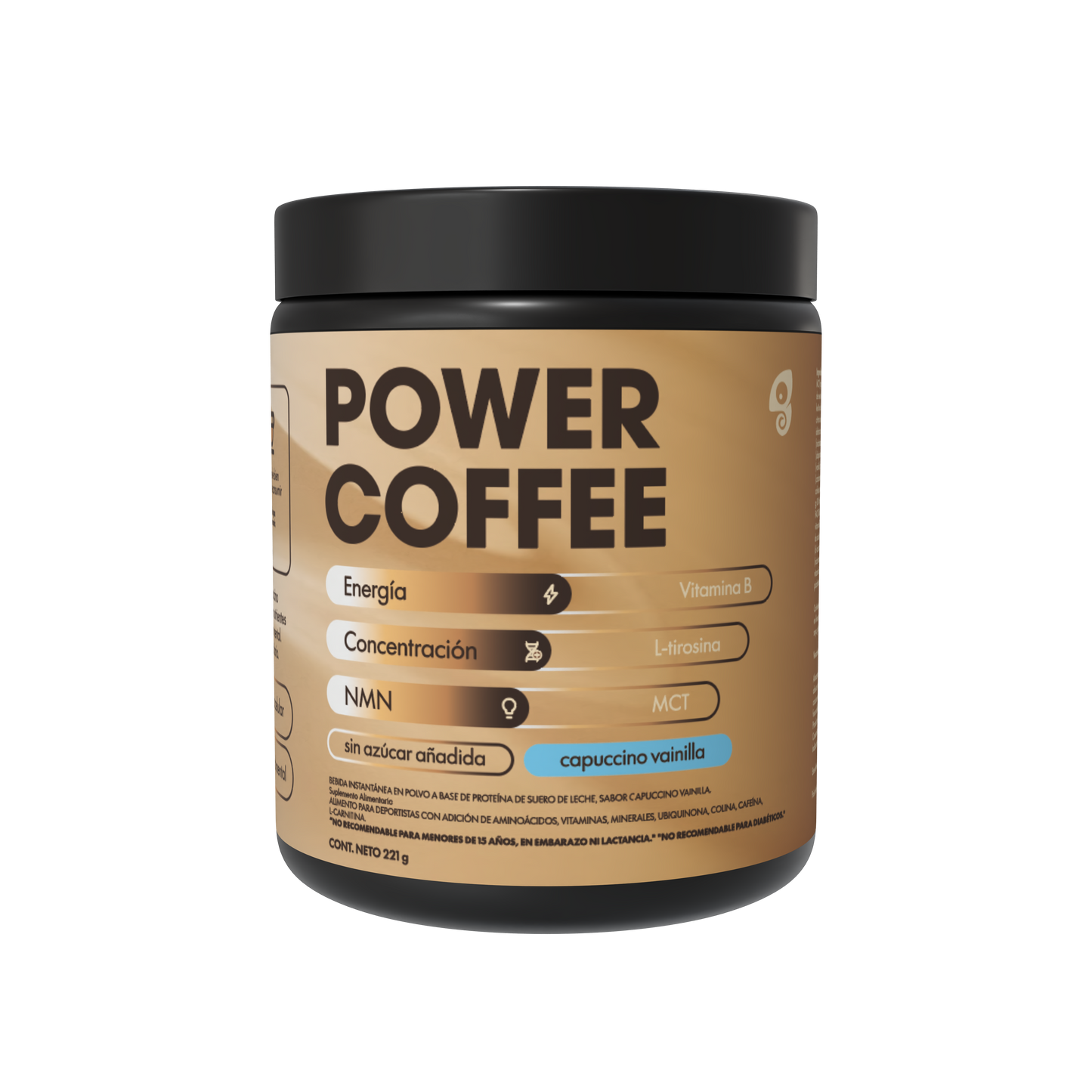 POWER COFFEE - CAPUCCINO VAINILLA - 221 G - 20 PORCIONES