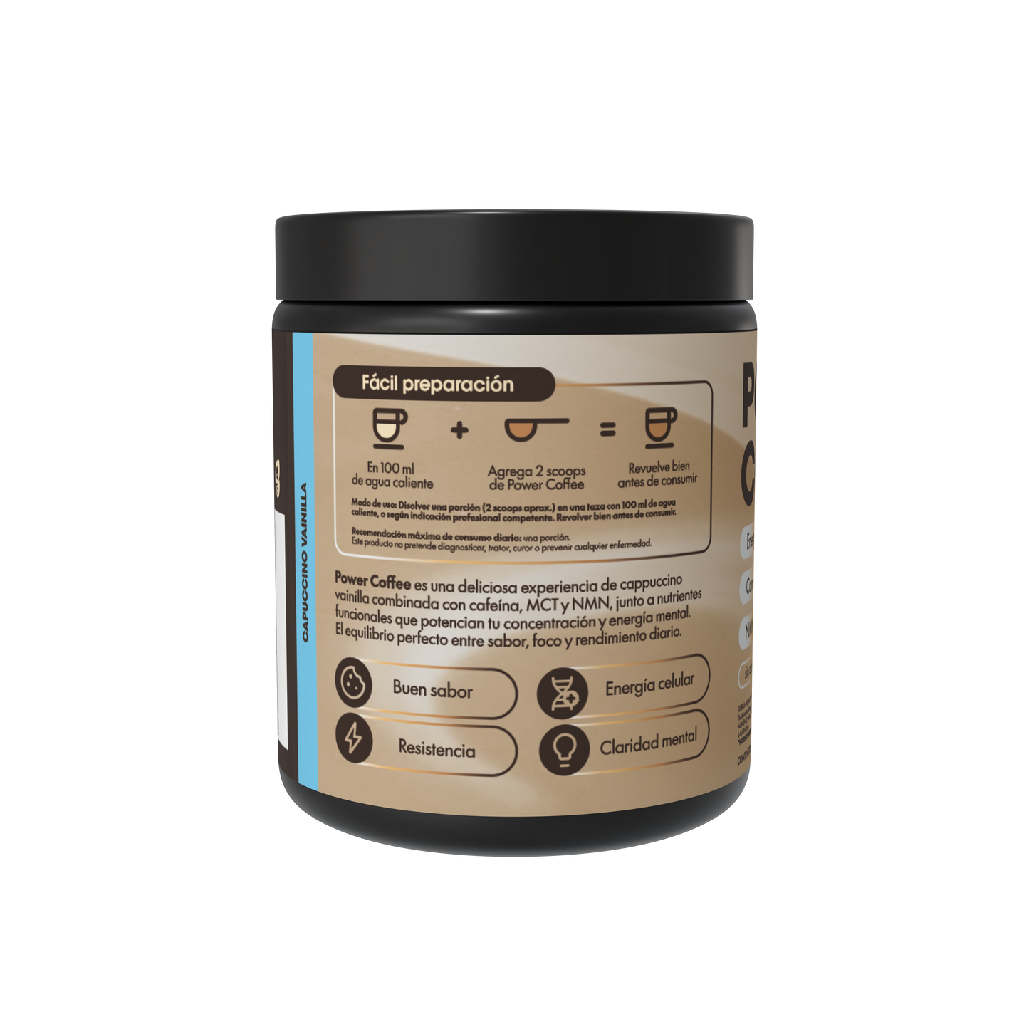 POWER COFFEE - CAPUCCINO VAINILLA - 221 G - 20 PORCIONES