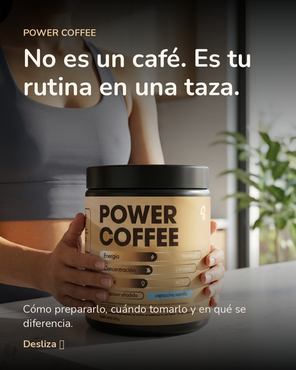 Pack 2 x Power Coffee - Cappuccino Vainilla (Café Instantáneo Funcional Cappuccino Vainilla: Energía y Focus)- 442 G - 40 Porciones